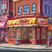 卡通糖果屋标志的颜色和风格是怎样的？