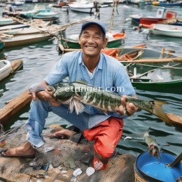 鱼上钩了，那是因为鱼爱上了渔夫，它愿用生命来博渔夫一笑。